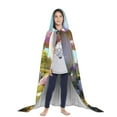 thumbnail image 3 of Honeii Dreamy Mushroom House Print Poncho Cape, Cloak Coat, Snuggly Hooded Wearable Blanket, Hooded Cape For Teenagers,Halloween Costumes-Medium, 3 of 7