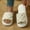 Beige, variant on Women's Open Toe Fuzzy House Slippers Checkered Pattern Plush Footbed Non-Slip Sole for Bedroom Living Room Home Office(Wine,36-37)