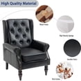 thumbnail image 5 of Homefun Mid Century Chair PU Leather Accent Armchair Tufted Button Back Rivet Trim Ergonomic Design Modern Living Room Bedroom Home Office Seating Furniture, 5 of 8