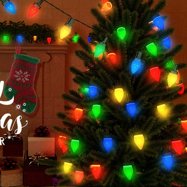 Fiudx Luces Solares de Fresa, Guirnalda Led Multicolor, Decoración Solar para Exteriores, Iluminación para Árbol de Navidad, Guirnalda de Jardín, Patio, Borde Del Techo, 5 M de Largo, 20 Bombillas Le