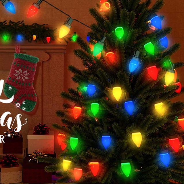 Fiudx Luces Solares de Fresa, Guirnalda Led Multicolor, Decoración Solar para Exteriores, Iluminación para Árbol de Navidad, Guirnalda de Jardín, Patio, Borde Del Techo, 5 M de Largo, 20 Bombillas Le
