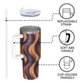 thumbnail image 4 of Modern 40oz Tumbler– Stainless Steel Insulated Tumbler with Handle and Straw, Large Capacity Travel Cup for Hot & Cold Drinks, 4 of 7