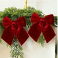 thumbnail image 1 of Velvet Christmas Bows 2 Pack | Decorative Holiday Bows for Tree Wreath Gift Wrapping Crafts Party Decorations | Small Festive Bows for Snack Bags Candy Bags Baking and Home Decor, 1 of 6