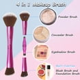thumbnail image 2 of Set de brochas de maquillaje JILIER 4 en 1 con funda para líquido, crema y polvo, 2 of 7
