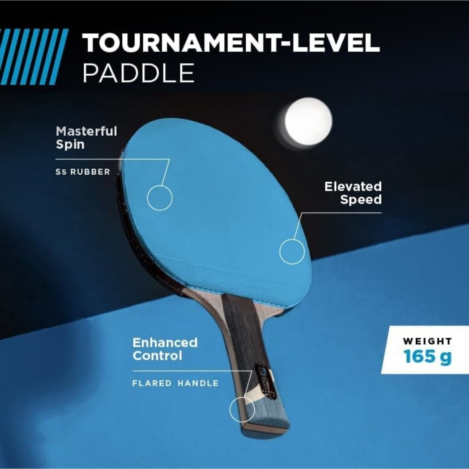 Pro Carbon Performance-Level Table Tennis Racket with Carbon Technology for Tournament Play