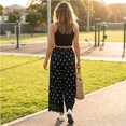 thumbnail image 6 of Resicozy Womens Lace Trim Wide Leg Pants 2026 Summer Cropped Lace-Hem Pants Casual Polka Dot Pant with Pockets Black L, 6 of 6