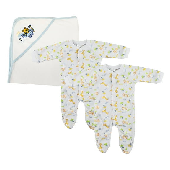 Bambini Layette Boy Closed-toe Sleep & Play (Pack of 3 )