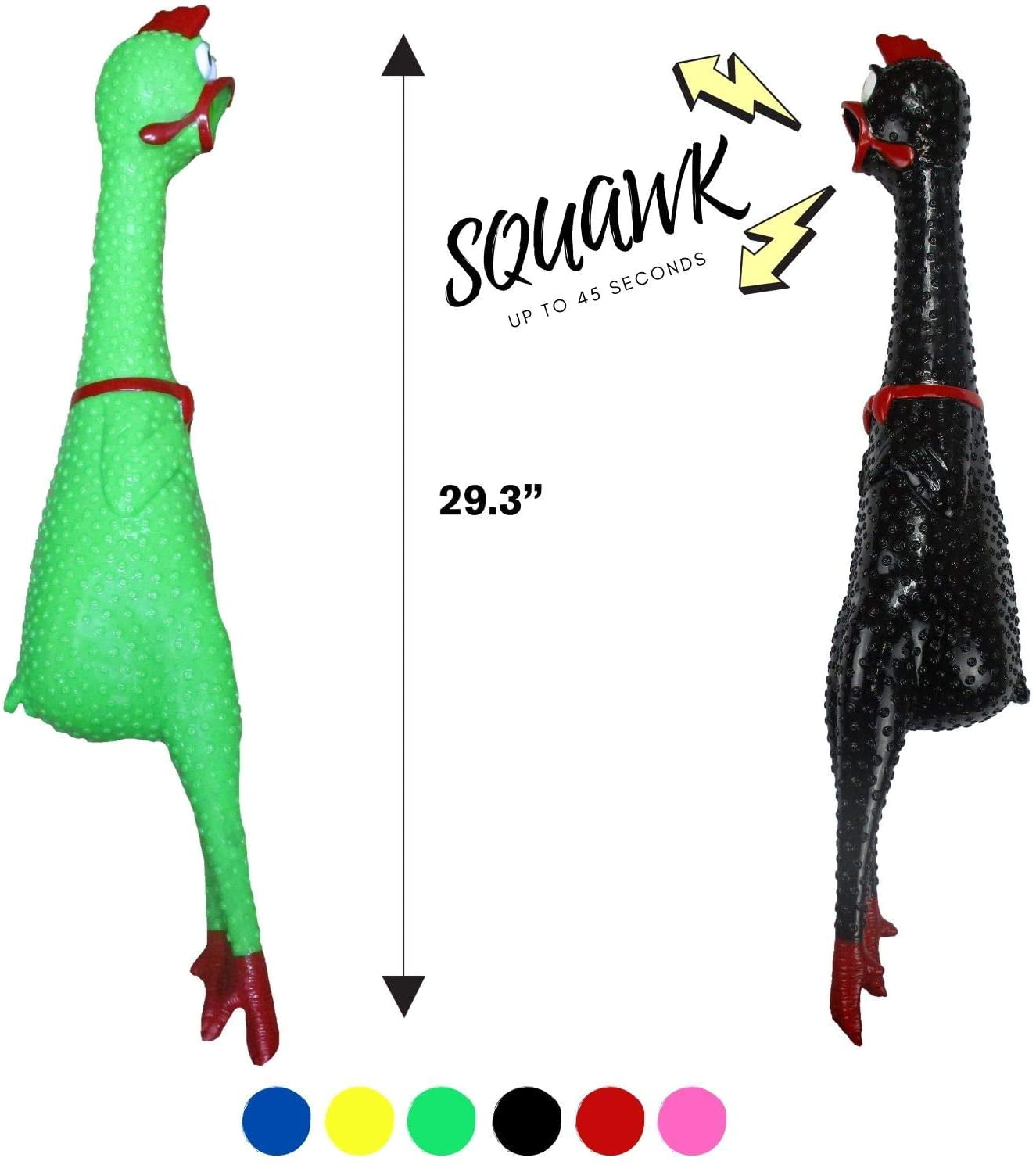 2PC Set Animolds Crazy Huge Rubber Chicken 29 Inch Giant Screaming