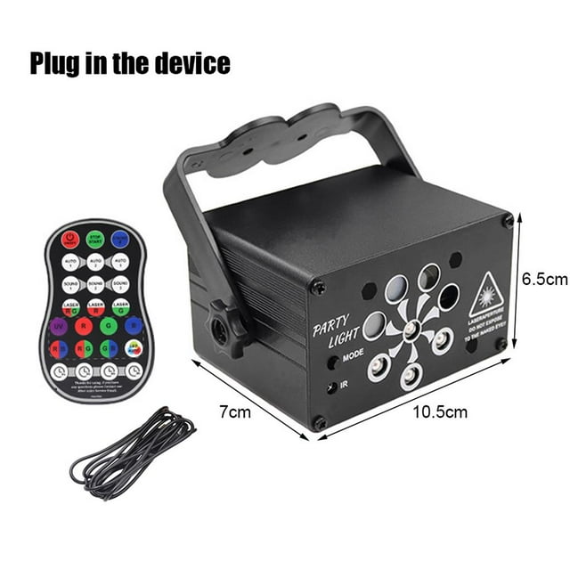 Proyección Espectáculo De Música Proyector De Dj Lámpara Interior Rgb Uv Decoración Luz Led Control Remoto Luz De Escenario Activado Por Sonido Regalos De Fiesta En Casa 8 Agujeros Luces Yuarrent HA021439-00