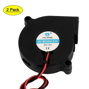 2Pcs 50x50x15mm Black Brushless 2Pin DC 12V 0.13A Blower Cooling Fan for PC Case