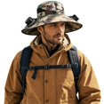 thumbnail image 5 of Outdoor Wide Brim Sun Hat with 2 Solar Fan Sun Bucket Hat for Men Women UPF 50+ Bucket Fishing & Beach Hat with Fan Built in, 5 of 6