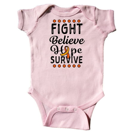 

Inktastic Leukemia Awareness Fight Believe Hope Fight Gift Baby Boy or Baby Girl Bodysuit
