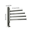 thumbnail image 3 of 180 Degree Rotating 4 Pole Bathroom Towel Rack, Punch Free Space Aluminum Storage Shelf, Multifunctional Wall Mounted Towel Bar with Hooks for Bathroom Washroom Laundry, 3 of 6