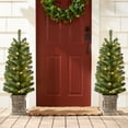 thumbnail image 2 of Holiday Time 3.5' Set Of 2 Pre-Lit Bristol Porch Trees, Green, 2 of 5
