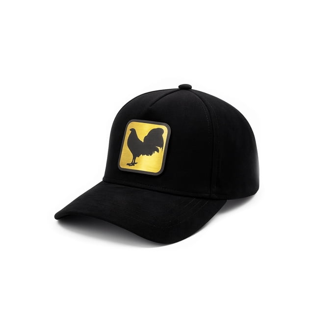 Knite gorra Gamuza Gallo negro elegante visera curva ajustable para hombre
