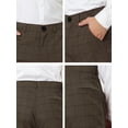 thumbnail image 6 of Unique Bargains Men's Plaid Dress Slim Fit Checked Business Pants with Pockets 30 Brown, 6 of 6