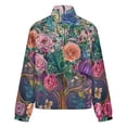 thumbnail image 6 of Jackets for Women Winter Coat Jackets Flannel Stand Collar Jacket(Exotic Floral Jungle Bloom,Size:S-4XL), 6 of 7