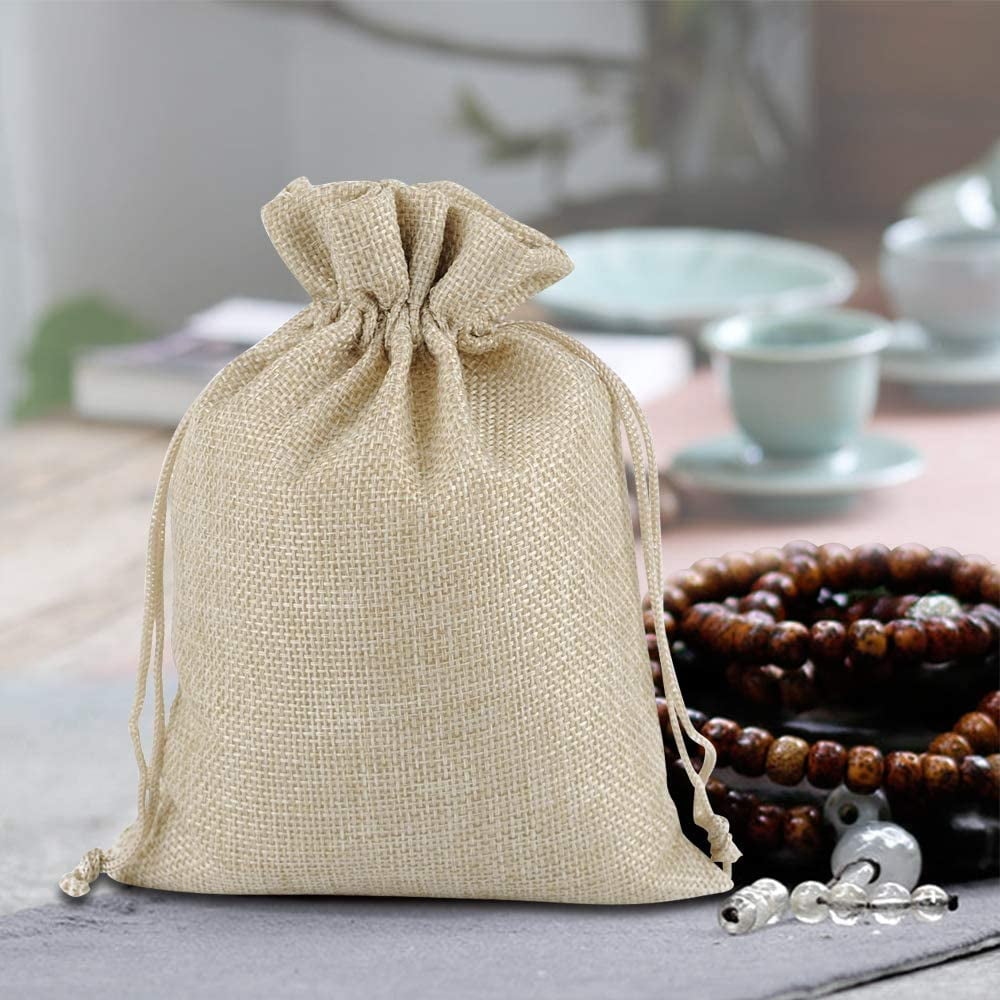 25 50 100PCS Burlap Gift Bags Wedding Hessian Jute Bags Linen Jewelry Pouches with Drawstring for Birthday Party Wedding Favors Present Art and DIY Craft 25Pcs Cream 3 x 4 Walmart
