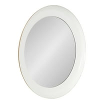 Kate and Laurel Laranya Modern Round Mirror, 22 Inch Diameter, White and Gold, Decorative Circle Mirror with Metal Frame and Glossy Hand Applied Finish