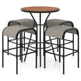 thumbnail image 1 of Gymax 5 PCS Patio Bistro Set Round Table w/ 1.6'' Umbrella Hole & 4 Stools Metal Frame, 1 of 10