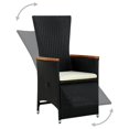thumbnail image 3 of vidaXL 7 Piece Outdoor Dining Set Poly Rattan Acacia Wood Black, 3 of 5