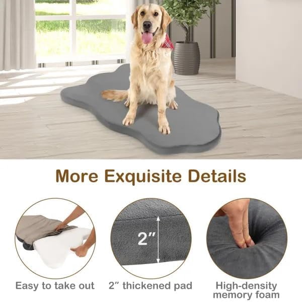Orthopedic Dog Bed with Memory Foam Support Waterproof Dog Mattress for Large and Medium Dogs (Gray)