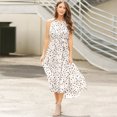 thumbnail image 1 of Nouveau Femmes Sans Manches Bohème Irrégulière Robe Maxi Polka Dot Robe Imprimée Grande Taille Sling Longue Robe, 1 of 2