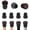Round-Black, variant on Ezprotekt 24 Pcs Chair Leg Floor Protectors Covers with Felt Furniture Sliders, Chair Leg Caps (0.75" Square, Black)