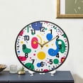 thumbnail image 4 of Yayeee Wall Clock Battery Operated 11.9" Silent Quartz Non-Ticking for Living Room Decor, Colorful Round, 4 of 8