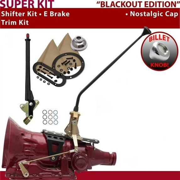 American Shifter C6 Shifter Kit Black 16 in. E Brake Trim Kit for F22A9