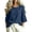 Navy, variant on HAiming Cotton Linen Tops for Women Summer Tiered Short Sleeve Tee Loose Casual Comfy Solid Color Scoop Neck Shirts Outwear Tops