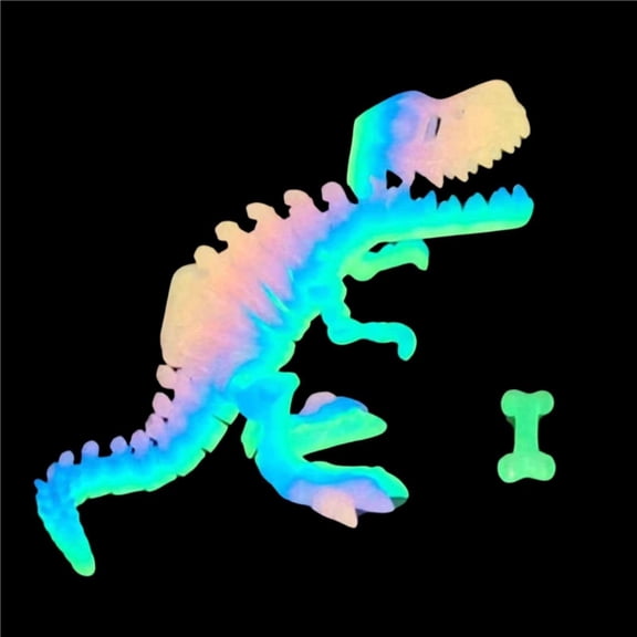 1pc Luminous Rainbow Size: 25cm 3D Printed Tyrannosaurus Rex Dinosaur Skeleton Transformer Figurine/Gift/Craft