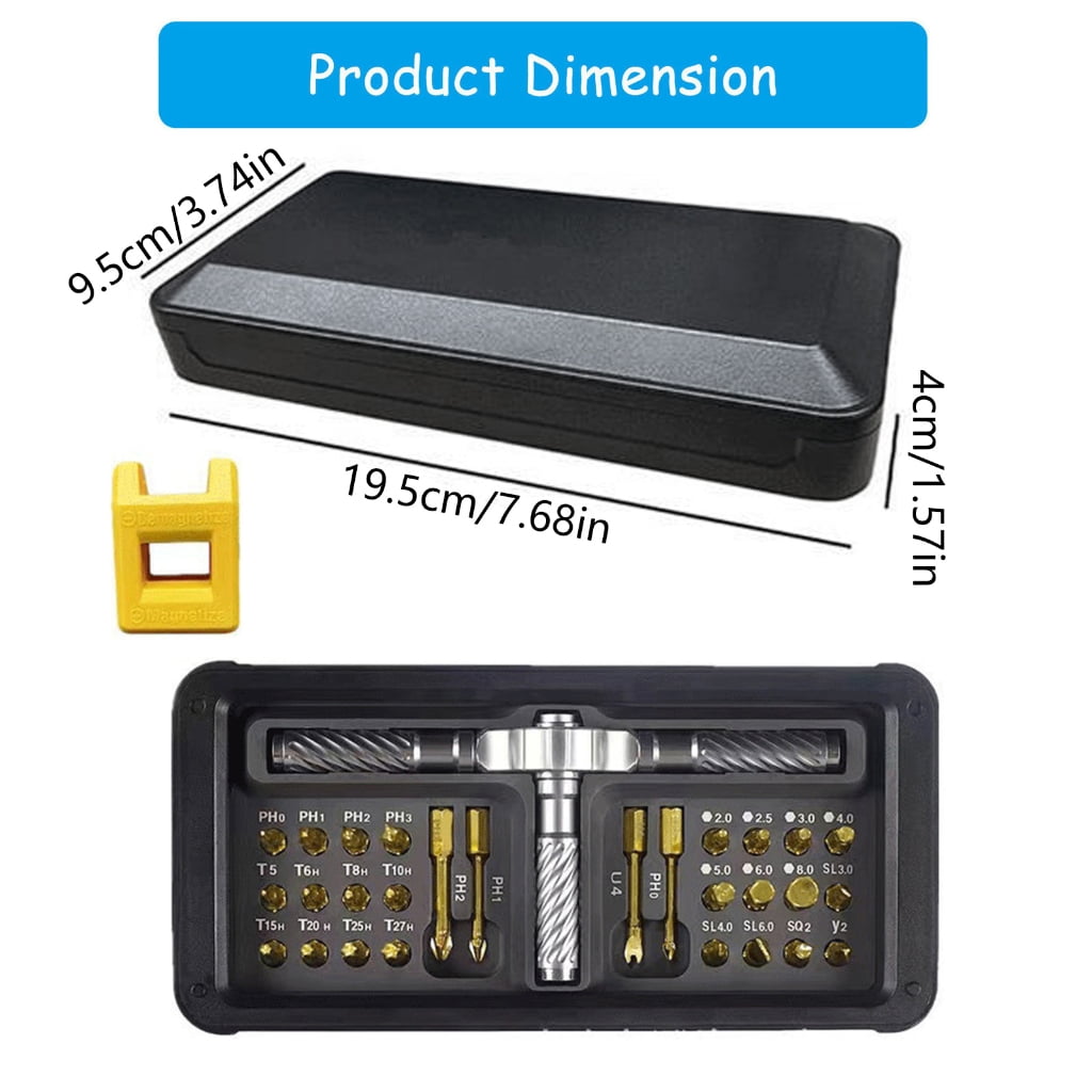 lanema 30 in 1 Screwdriver Set Multiple Bit Magnetic Screwdriver Set with T Handle Storage