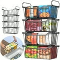 thumbnail image 2 of Heavy-Duty Freezer Storage Bins | Stackable, Foldable Handles, No Assembly | Fullbody Open, Compatible with Fridge/Pantry/Garage, 2 of 9