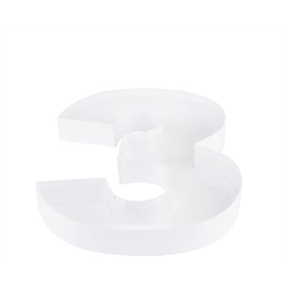 WENPACK 12" Fillable Cardboard Number Shaped Gift Grazing Charcuterie Board Paper Tray Box (3)