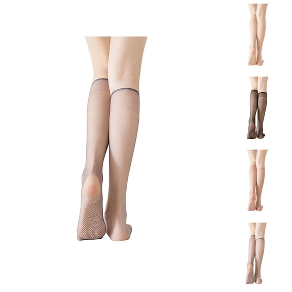 Sheer Anti-Run Over Knee Compression Socks for Women â Skin Tone Nylon Fabric with Anti- Grip, Breathable and Stretchy Fit, for Daily Commute, Office, or Casual Dress Wear