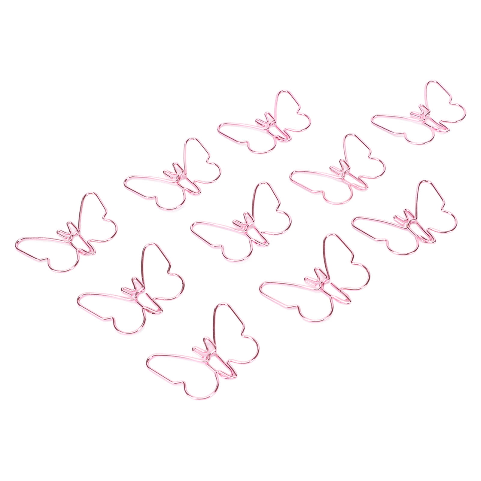 BOKYAN 100 Pcs Shaped Paper Clips Pink Butterfly Shape Metal Cute Style Portable Office Clips for Documents Planners and Crafts Perfect Desk Accessories (3.94 inches / 10 cm)