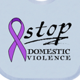 thumbnail image 4 of Inktastic Stop Domestic Violence-purple ribbon Boys or Girls Baby Bib, 4 of 4