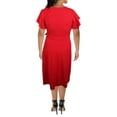 thumbnail image 2 of DKNY Womens Plus Pleated Mid Calf Wrap Dress, 2 of 2