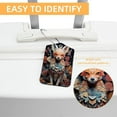 thumbnail image 3 of Flower Fox Square PU Leather Luggage Tags, 2 Pack, with Privacy Cover and Stainless Steel Ring - Suitable for Travel, Backpack, Handbag - Bag Tags, Handbag Tags, 3 of 7