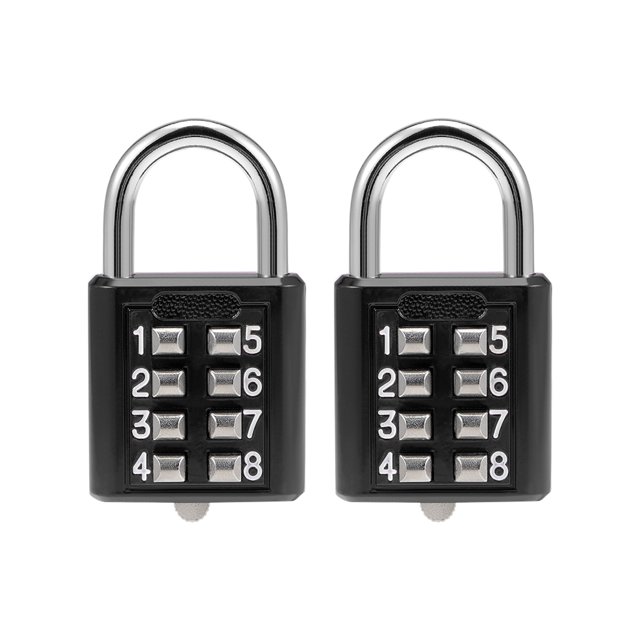 Candados de Botón de Combinación de 8 Dígitos Unique Bargains para Muebles de Taquilla Negros 2Pcs