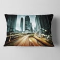 thumbnail image 2 of Designart Traffic in Hong Kong at Sunset - Cityscape Photo Throw Pillow - 12x20, 2 of 5