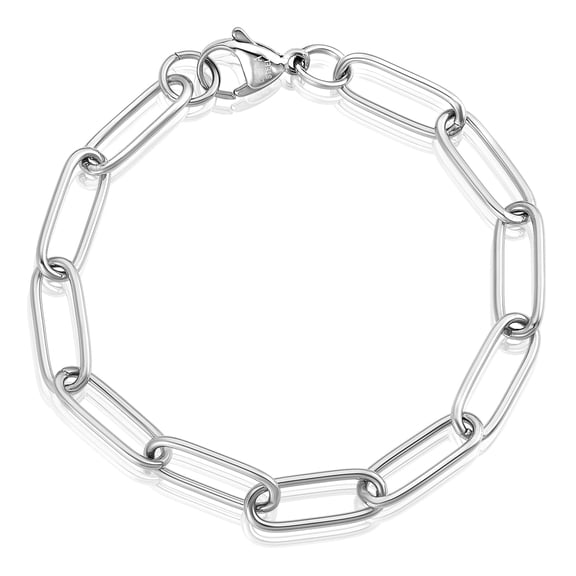 ELYA Jewelry Women's Adjustable Paperclip Steel Bracelet - 7.5"