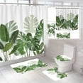 Banana Leaf Shower Curtain Set NonSlip Rug Bathroom Accessories
