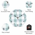 thumbnail image 5 of Wall Clock Teal White Buffalo Plaid Clocks PVC Silent Non-Ticking Battery Operated Decorative Classic Checked Round Clock for Home Living Room Kitchen Bedroom Office School Wall Decor 10 Inch, 5 of 9