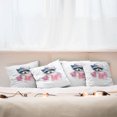 thumbnail image 7 of Ambesonne Funny Throw Pillow Cover 4 Pack, Retro Hipster Raccoon, 18", Pink Blue, 7 of 7