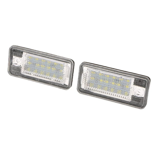 6500K Conjunto de Montaje de Lámparas de Matrícula LED Blancas para A3 A4 B6 B7 Zulema Luces de la placa de matrícula del coche