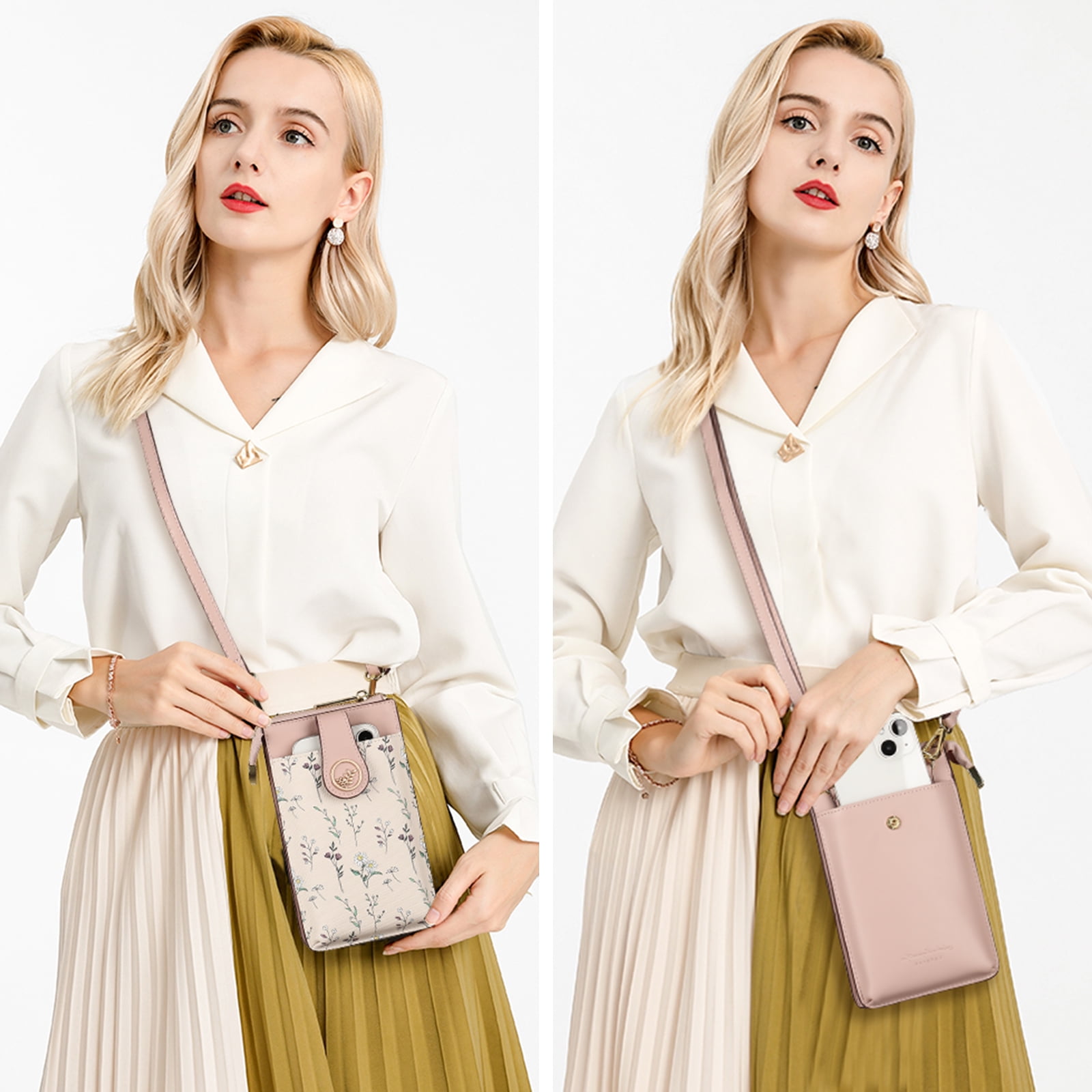 GAEKEAO Small Crossbody Bags for Women Leather Cell Phone Purse Bag Wallet with RFID Blocking Credit Card Slots