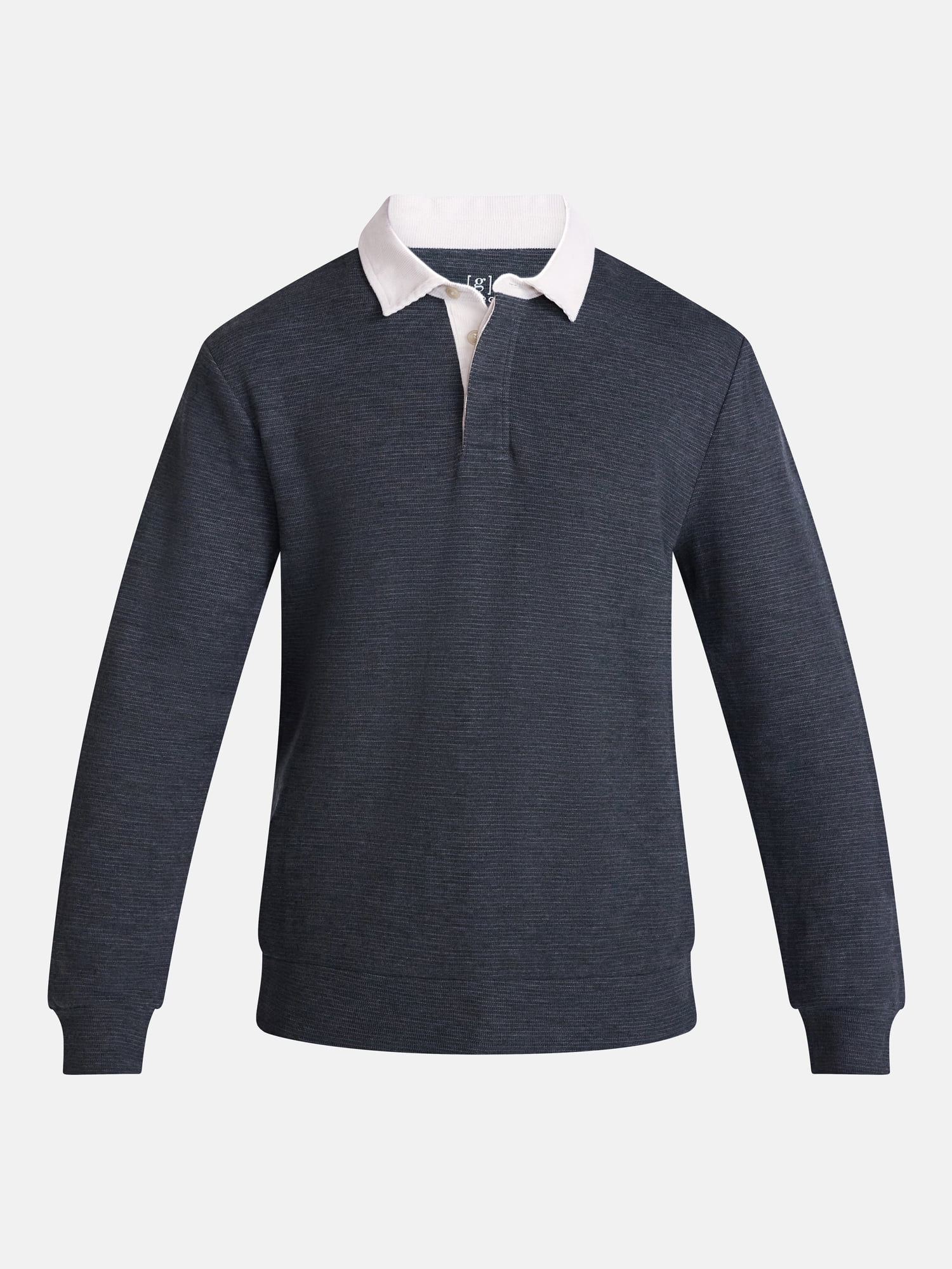 George Men's and Big Men's Rugby Shirt with Long Sleeve, Size S-6XB
