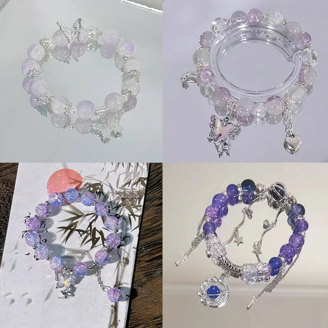 LUVCLS Hermosa pulsera de cuentas con dijes para mujeres y niñas, regalo de joyería que brilla intensamente U2